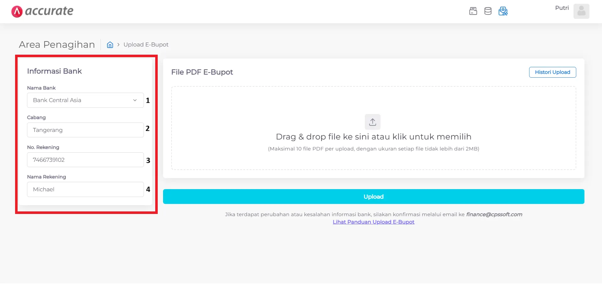 Cara upload e-Bupot PPh 23 Accurate Online